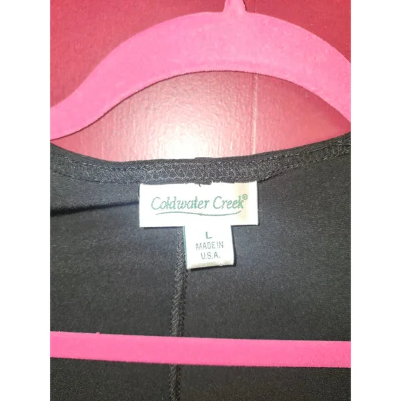 Women's Coldwater Creek Black Wrap Top L - Picture 2 of 3